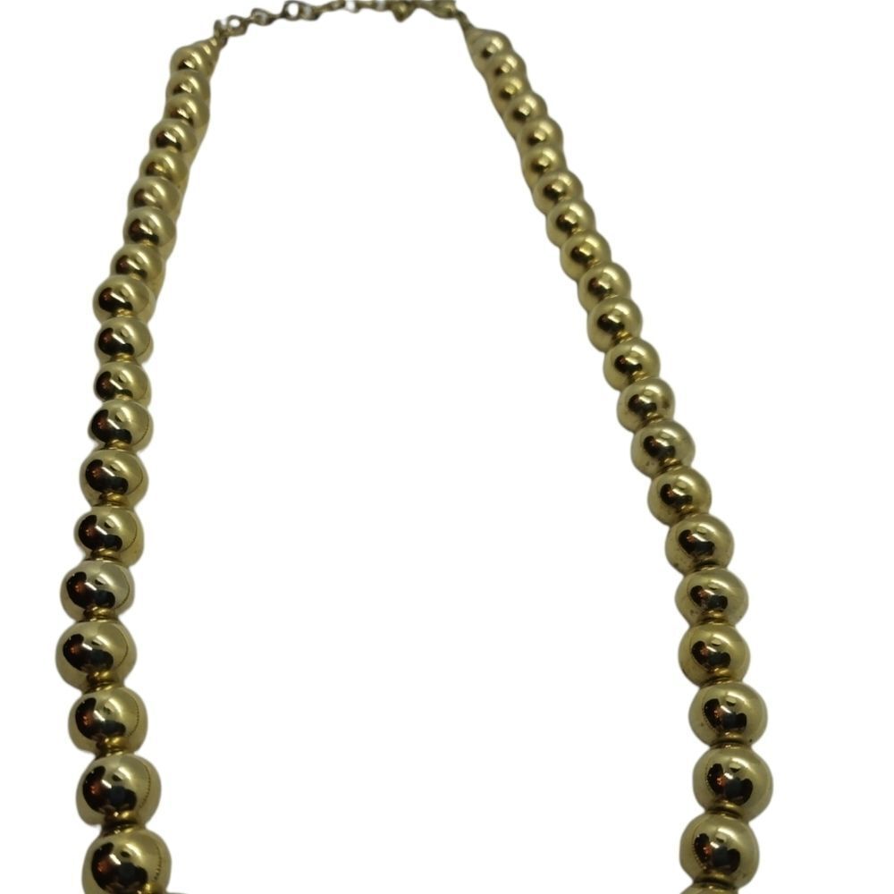 Gold tone beaded‎ pearl style necklace - Picture 2 of 2